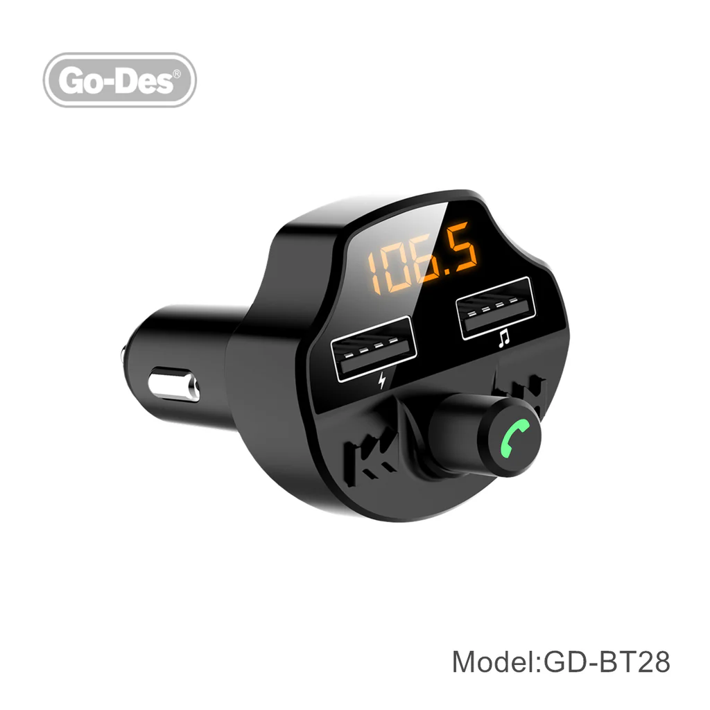 جعبه و بسته‌بندی فرستنده FM بلوتوثی Go-Des مدل GD-BT28