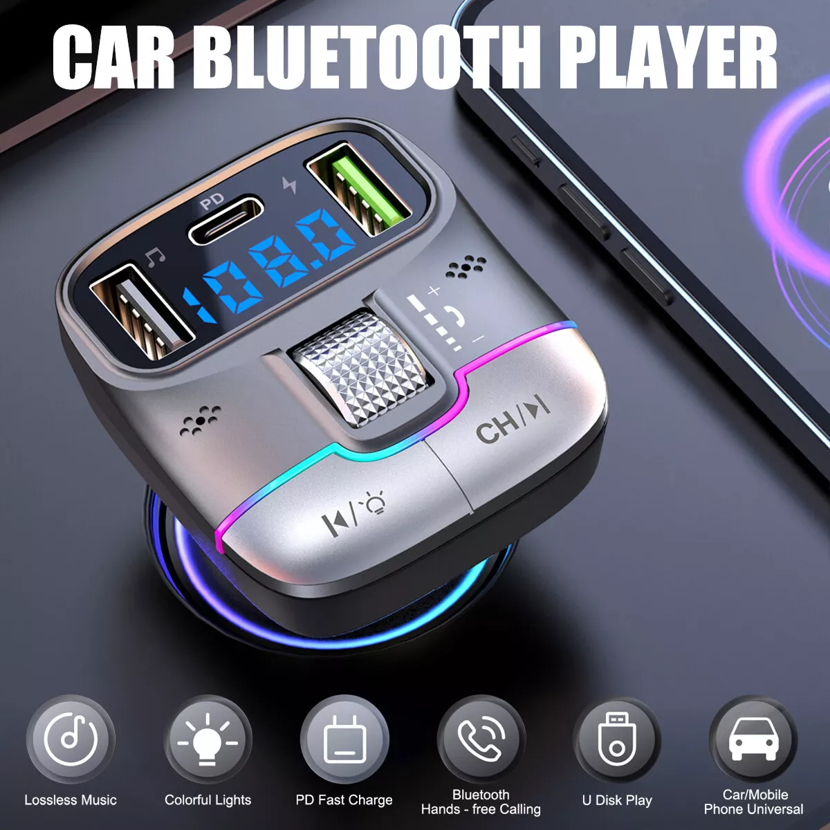 دستگاه پخش MP3 بلوتوثی ماشین GO-DES GD-BT39 همراه با شارژ سریع