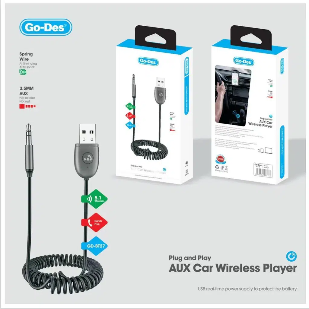 تبدیل بلوتوثی صدای خودرو به بی‌سیم با Go-Des GD-BT27