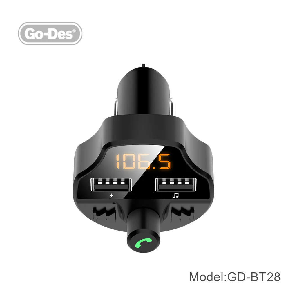 شارژر فندکی سریع خودرو با قابلیت بلوتوث مدل GD-BT28