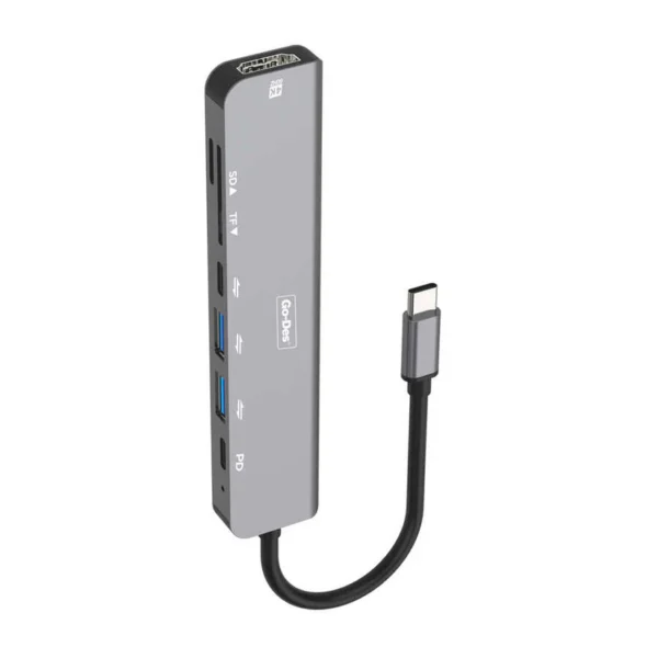 اتصال هاب Go-Des GD-6831 به مک‌بوک با استفاده از USB-C