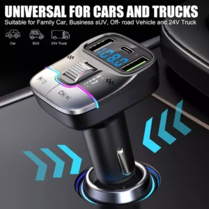 پخش‌کننده بلوتوث ماشین GO-DES GD-BT39 با قابلیت FM و درگاه USB-C