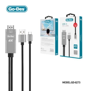 نمای کلی کابل تصویری USB-C به HDMI برند Go-Des