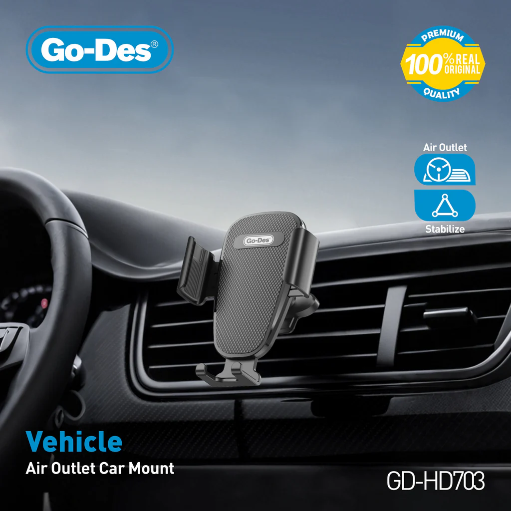 نحوه نصب پایه نگهدارنده گوشی Go-Des GD-HD703 در خودرو