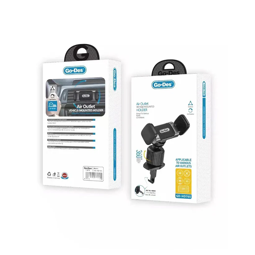 پایه نگهدارنده گوشی Go Des GD-HD765 با چرخش 360 درجه و گیره اتوماتیک