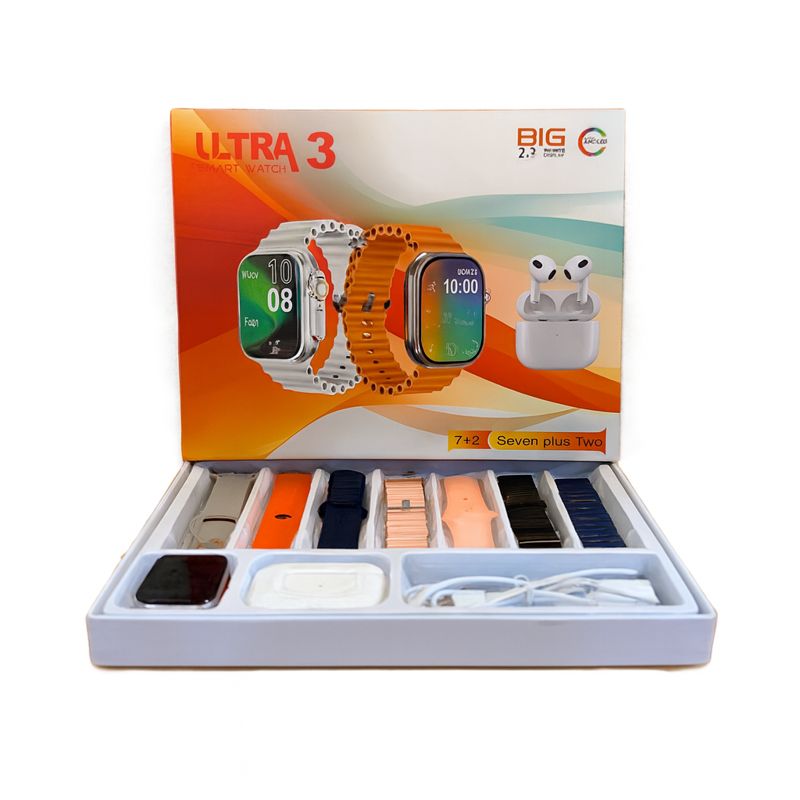 پک کامل ساعت Ultra 3 ست 7+2 با ایرپاد