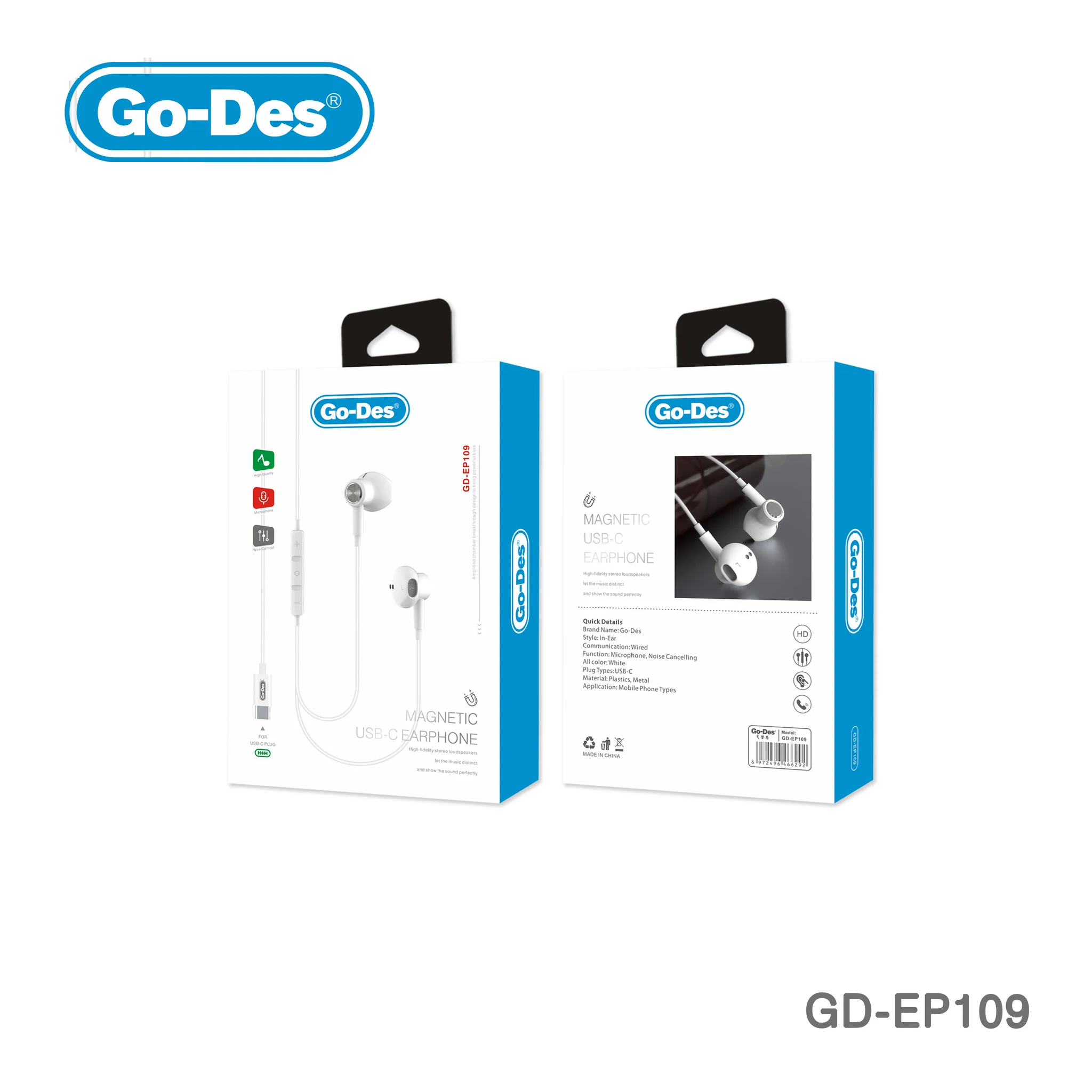 Go-Des GD-EP109 Wired Type-C Earphone