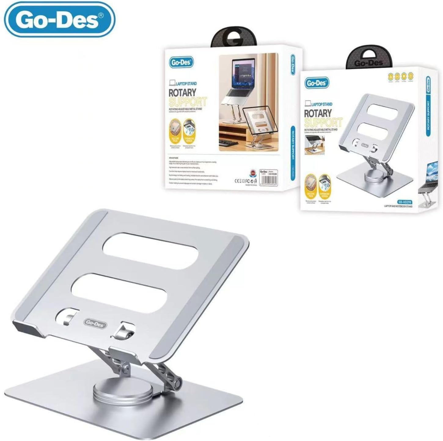 Go-Des GD-HD298 Laptop Stand, Rotary Laptop Support,