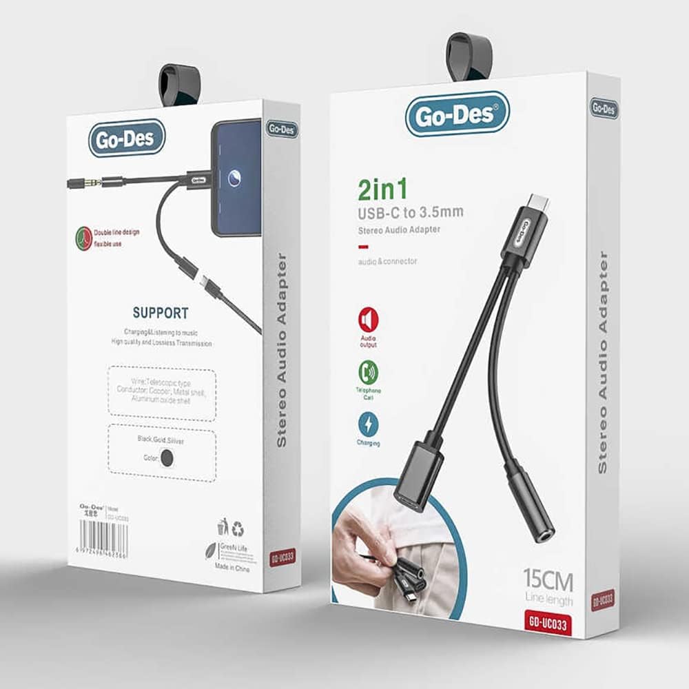 Go-Des GD-UC033 Audio and Charge Adapter