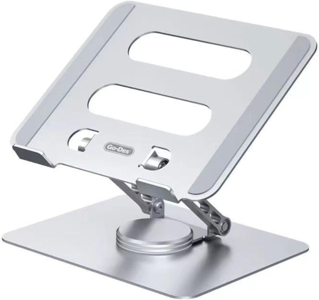 استند لپ تاپ و نوت بوک Go-Des GD-HD298 با بدنه فلزی، قابلیت تنظیم ارتفاع، چرخش پایه و طراحی ارگونومیک مناسب انواع لپ تاپ و مک بوک