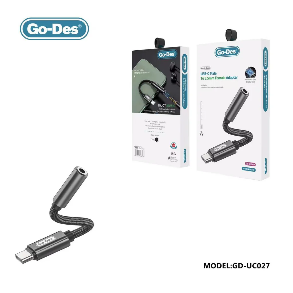 تبدیل Type-C به جک 3.5 میلی‌متری Go-Des GD-UC027