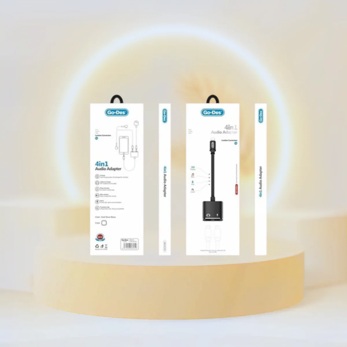خرید مبدل 4 در 1 Type-C گو دس GD-UC014 آداپتور شارژ و صدا با کیفیت Lossless Market7