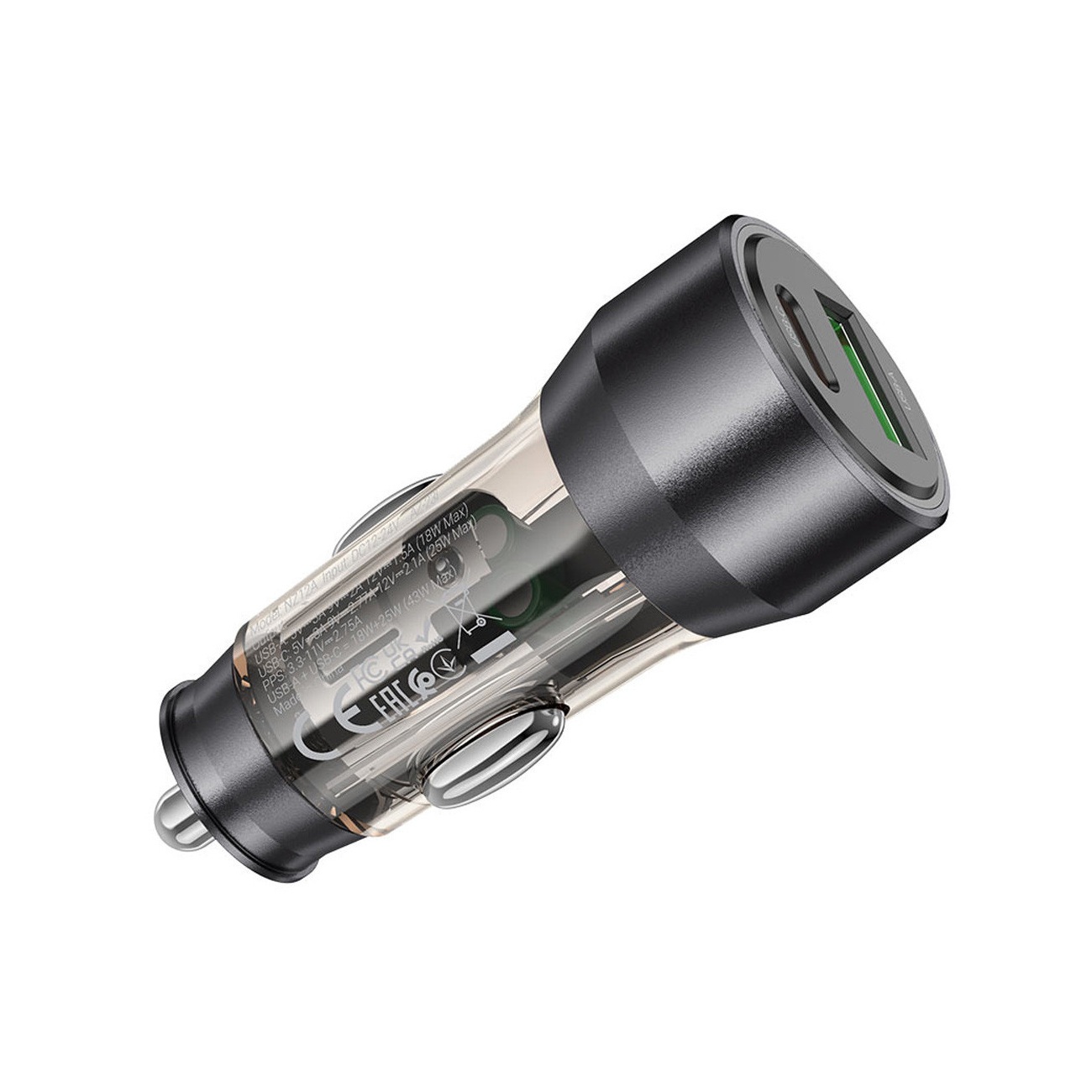 شارژر Type-C و USB خودرو مدل GD-QC2601