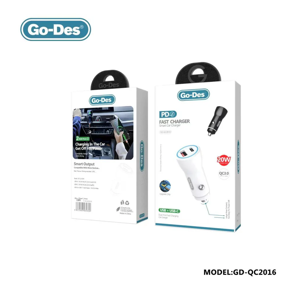 شارژر خودرو PD و QC3.0 گو-دس مدل GD-QC2017