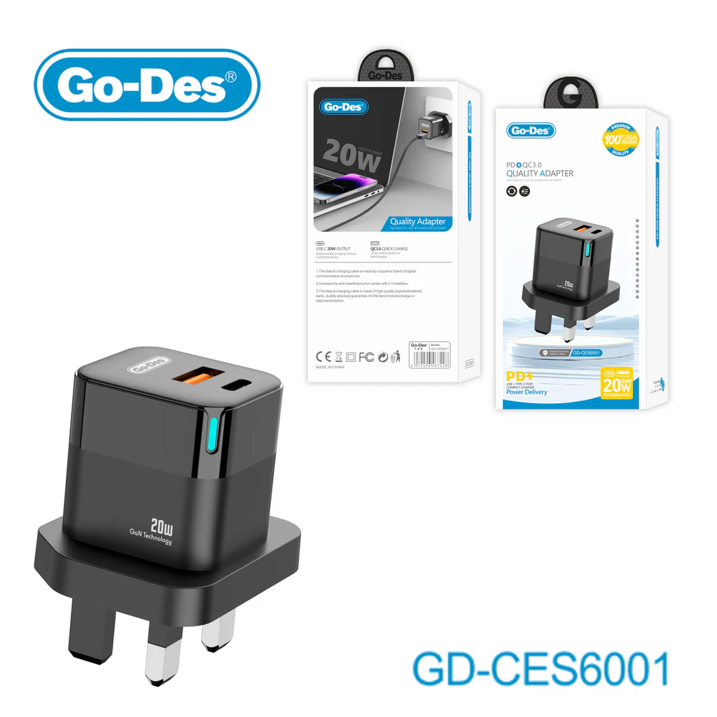شارژر فست شارژ 20 وات گو-دس مدل GD-CES6001