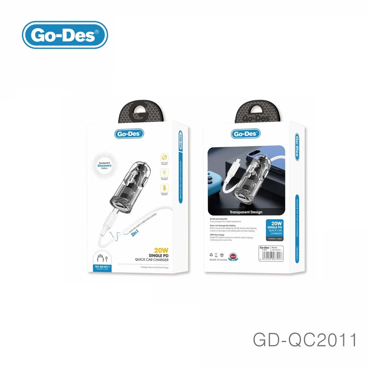 شارژر فندکی حرفه‌ای Go-Des GD-QC2011 برای سفر و استفاده روزمره