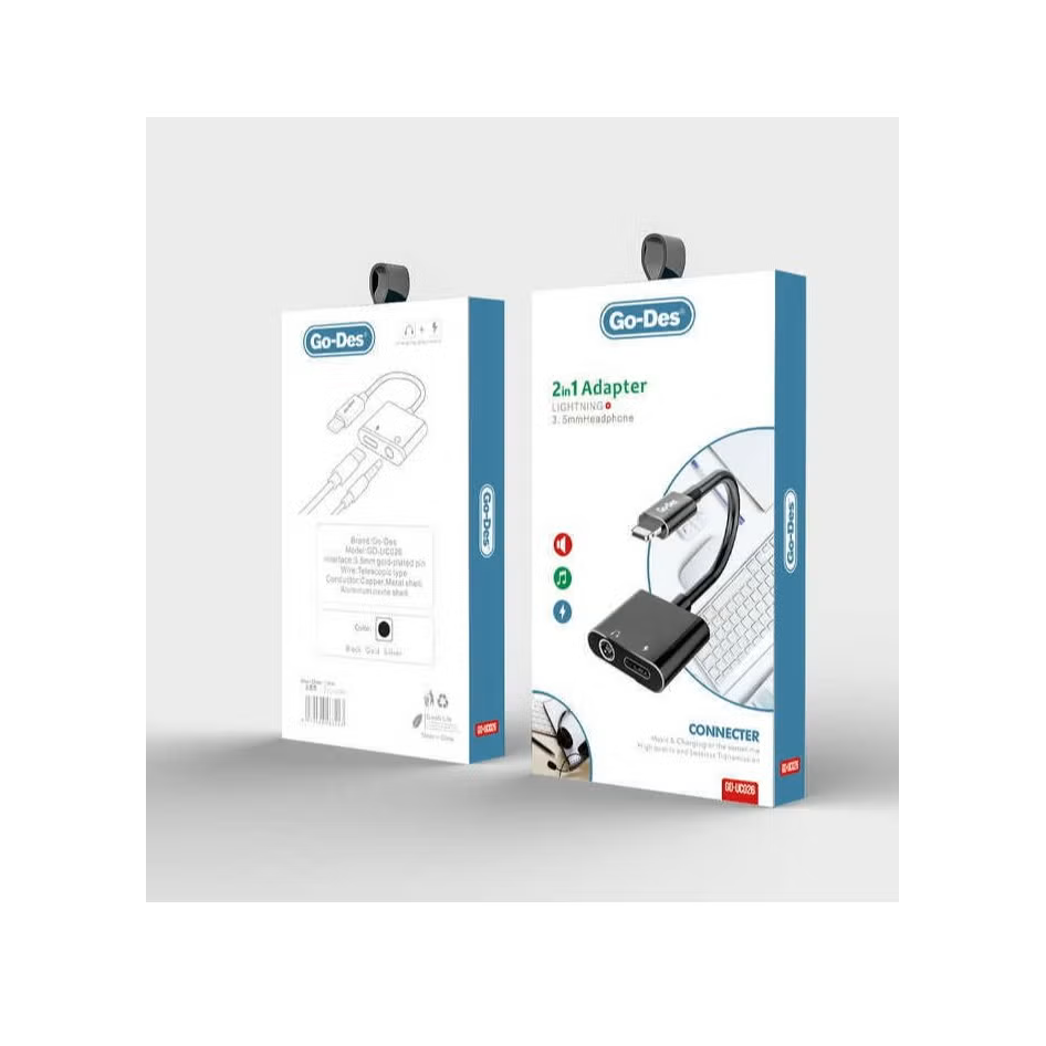 مبدل Go-Des GD-UC026 امکان شارژ و استفاده همزمان از هدفون را برای آیفون فراهم می‌کند