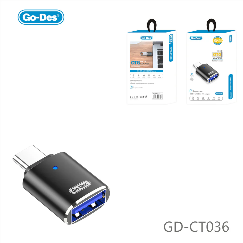 مبدل OTG تایپ C به USB 3.0 گو-دس مدل Go-Des GD-CT036