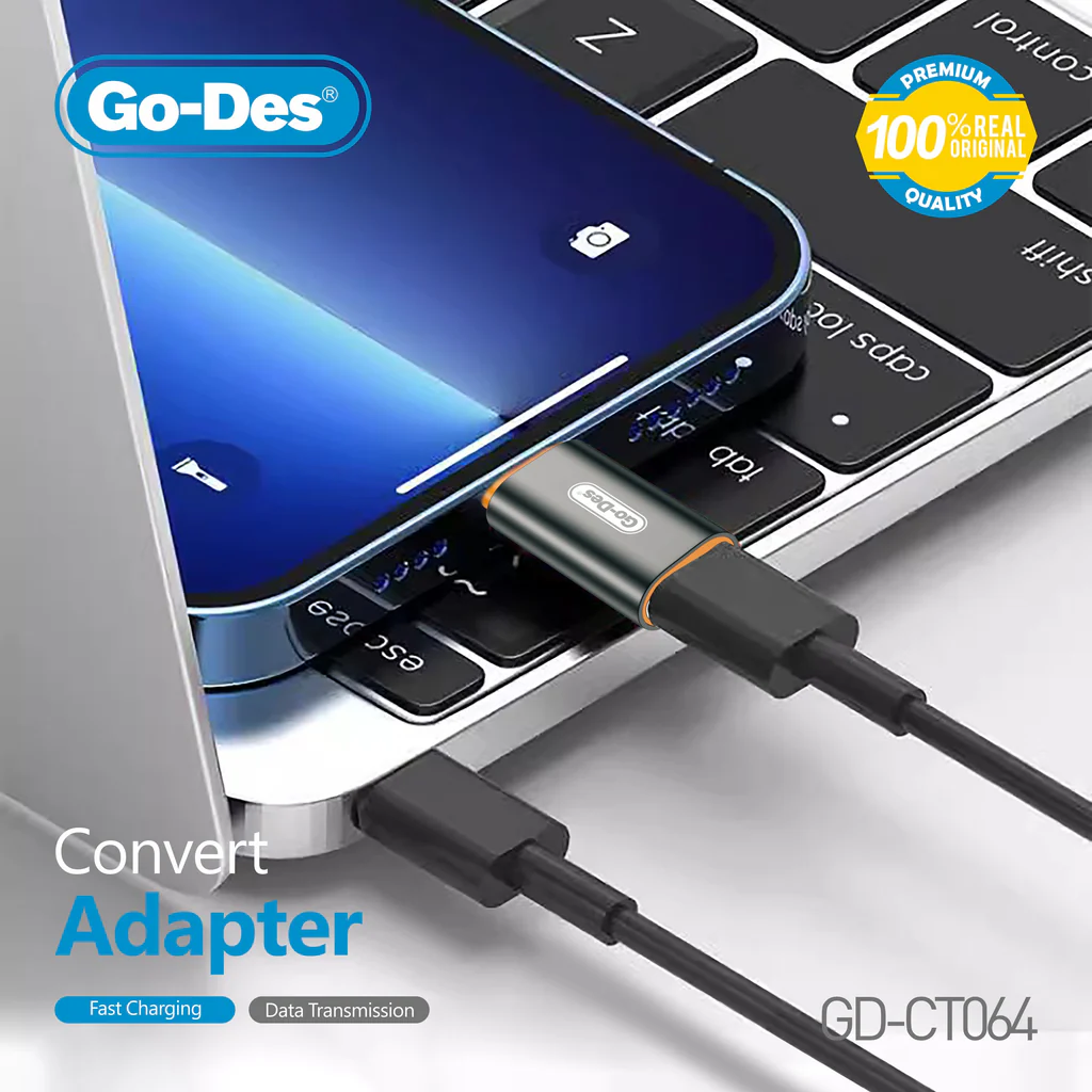 مدل Go-Des GD-CT064 تبدیل USB-C به لایتنینگ با شارژ سریع PD20W و پشتیبانی از صدا