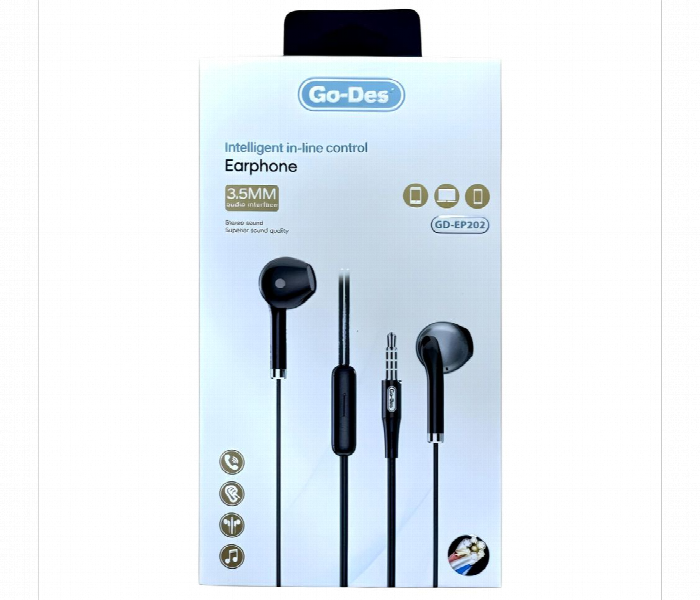 هندزفری سیمی Go-Des GD-EP202 با جک 3.5 میلی‌متری