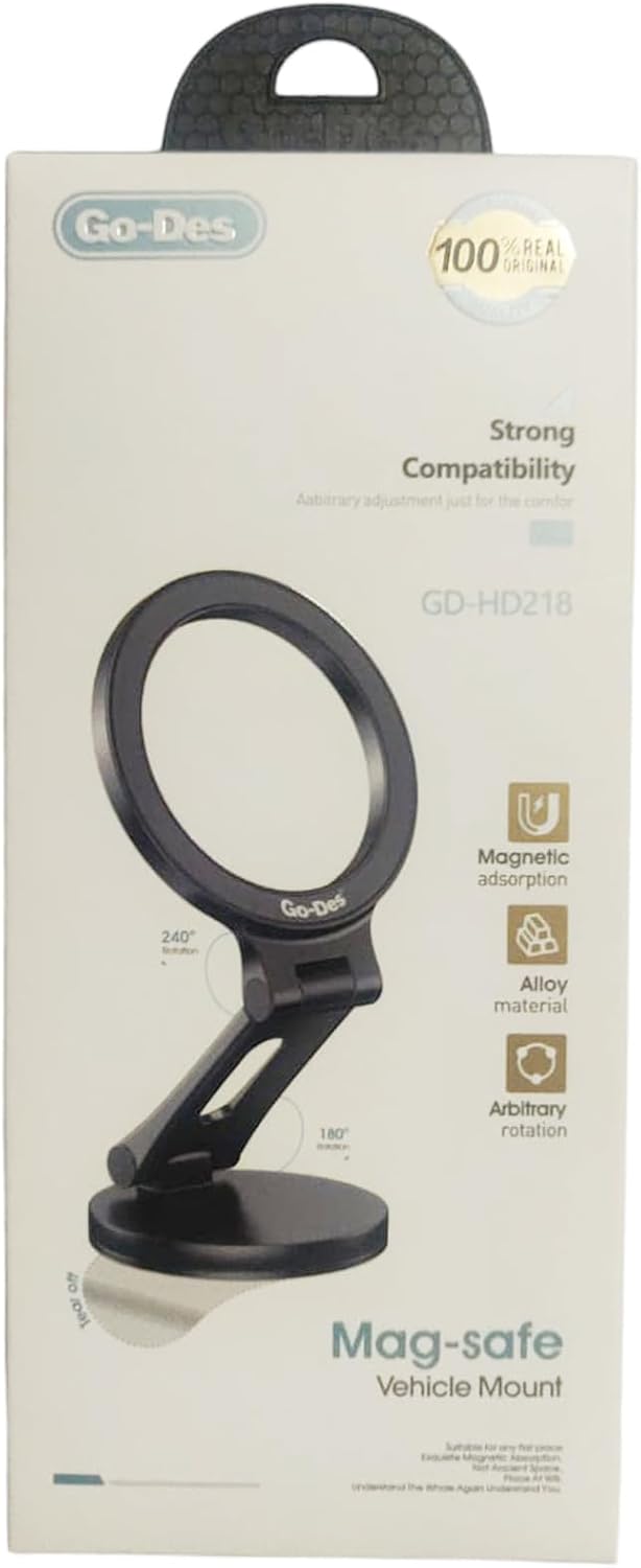 هولدر مغناطیسی موبایل خودرو Go-Des GD-HD218 پایه نگهدارنده داشبورد و دریچه کولر با چرخش 360 درجه