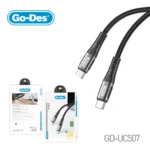 کابل Go-Des GD-UC507 با توان 60 وات PD، جریان 5 آمپر، روکش نایلونی بافته شده و انتقال اطلاعات پرسرعت مناسب مک‌بوک، آیپد پرو و گوشی‌های USB-C