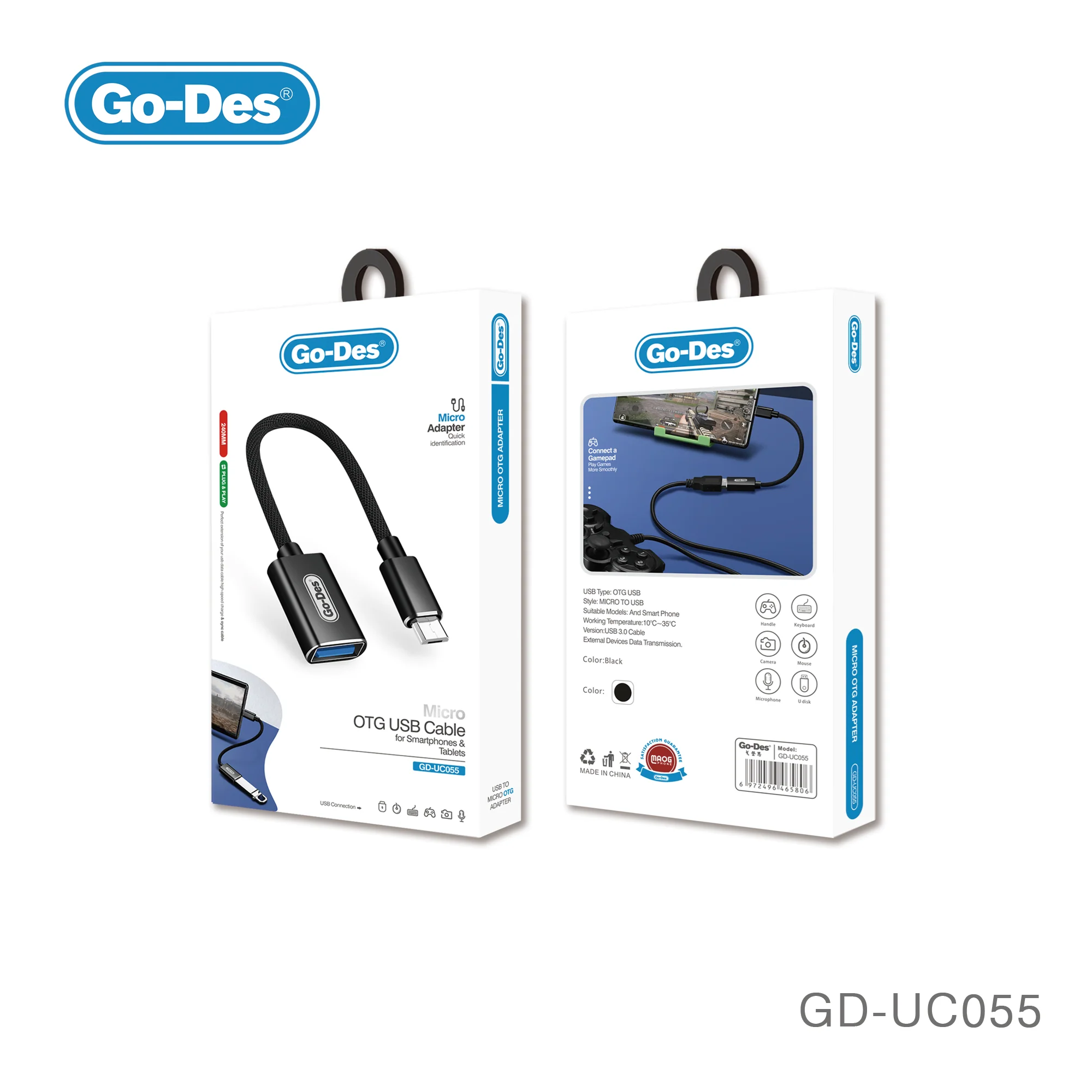 کابل OTG میکرو USB گو-دس مدل GD-UC055