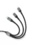 کابل شارژ 3 در 1 Go-Des GD-UC617 با خروجی‌های Lightning و Type-C، پشتیبانی از شارژ فوق سریع 100 وات PD، روکش بافته شده مقاوم و طول 1.2 متر.