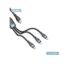 کابل شارژ 3 در 1 Go-Des GD-UC802 با سه خروجی USB-C، پشتیبانی از شارژ سریع Power Delivery، انتقال داده، روکش مقاوم و مناسب موبایل، تبلت و لپ‌تاپ.
