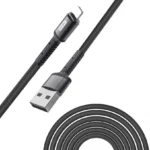 کابل شارژ و انتقال اطلاعات Go-Des GD-UC559IP با رابط USB به Lightning، طول 3 متر، پشتیبانی از شارژ سریع 3 آمپر، انتقال اطلاعات 480Mbps، روکش نایلونی بافته شده مقاوم و کانکتورهای آلومینیومی، مناسب انواع آیفون و آیپد.