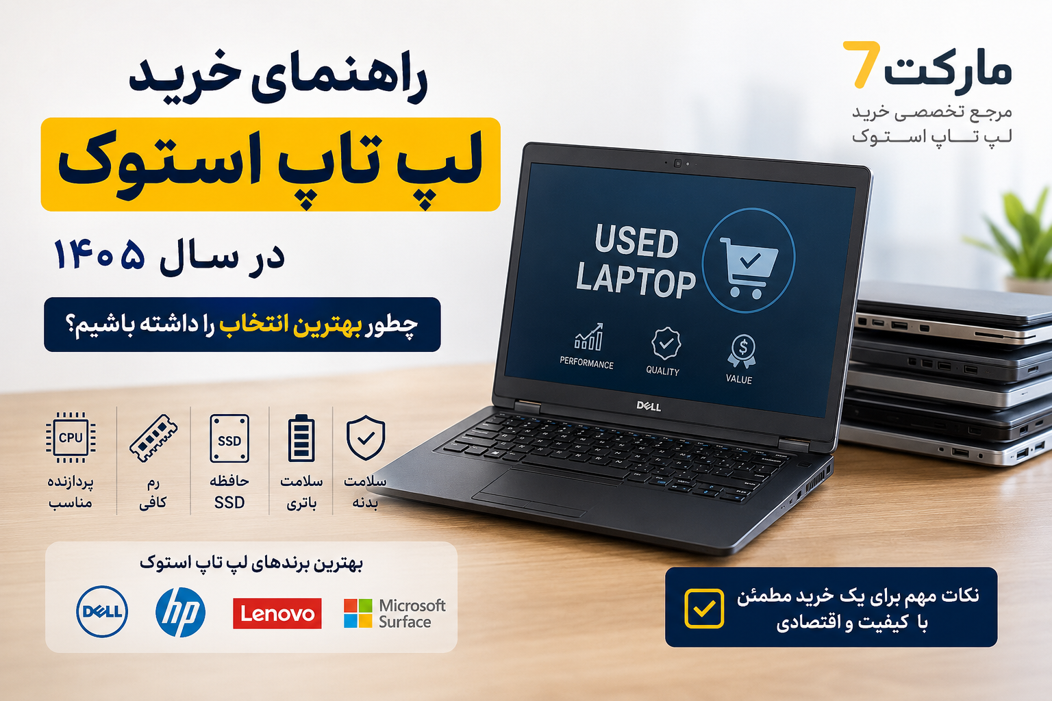 راهنمای خرید لپ تاپ استوک در سال ۱۴۰۵ از مارکت7